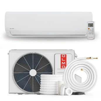 White OLMO 18000 BTU Ductless Single Zone Mini Split Air Conditioner with R410A refrigerant 230V SEER 16.8 Inverter
