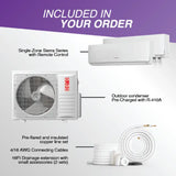 Air conditioning system components of 2 Zone 18,000 BTU OLMO Sierra Mini Split Wall Mount Ductless AC