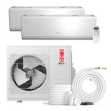White OLMO 24000 BTU Ductless Mini Split Air Conditioner with R410A refrigerant 230V SEER 22.0 Inverter