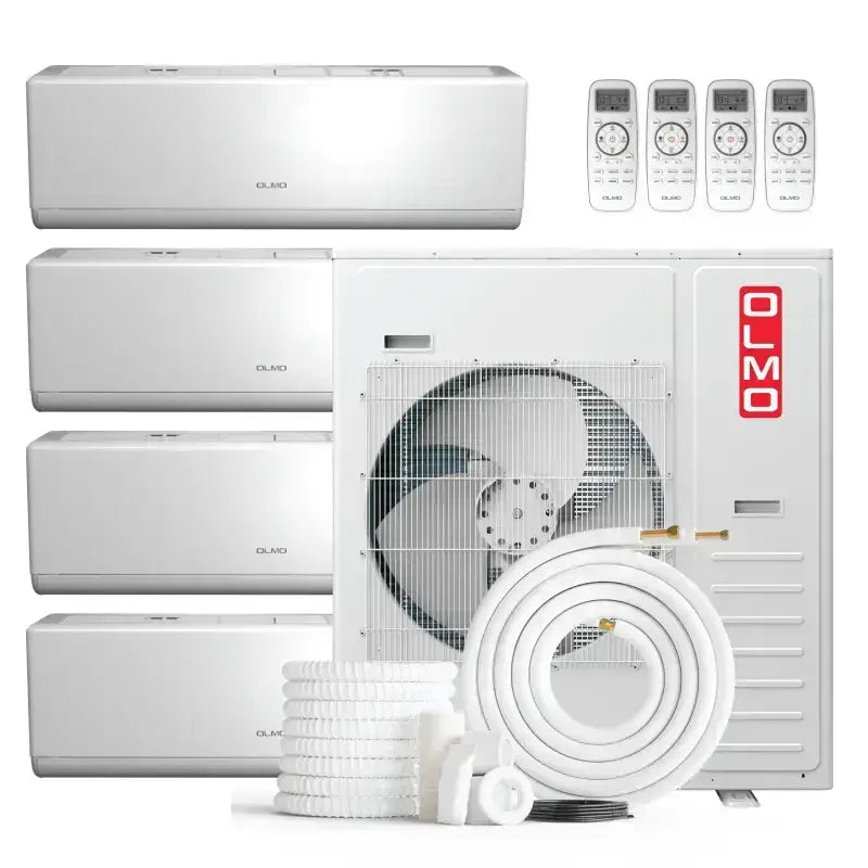 White multi-zone mini split A/C and heater with 25ft installation kit for C&H comfort