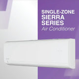 White sleek Sierra series single-zone ductless mini split AC with r454b