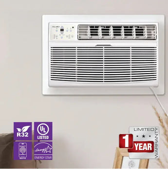 White Remote Control OLMO 8000 BTU Ductless Single Zone Outdoor Unit Mini Split Air Conditioner with R32 refrigerant 115V ...