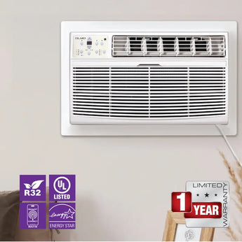 White Remote Control OLMO 8000 BTU Ductless Single Zone Outdoor Unit Mini Split Air Conditioner with R32 refrigerant 115V ...