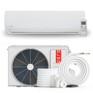 White OLMO 9000 BTU Ductless Single Zone Mini Split Air Conditioner with R410A refrigerant 115V SEER 16.5 Inverter