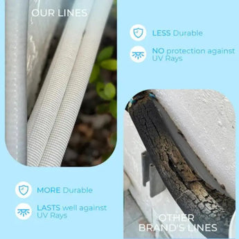 White textured R410A wall mount cable cover with UV protection