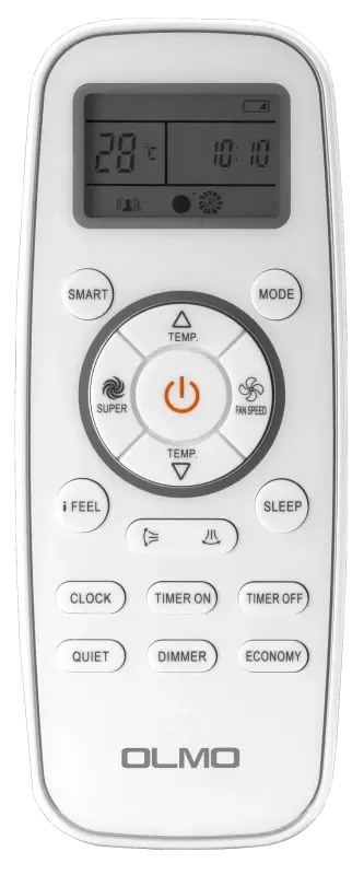 Olmo R410A wall mount remote with digital display and buttons