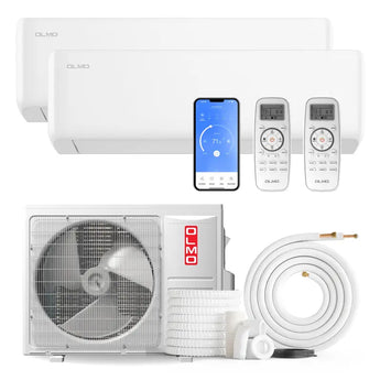 OLMO Sierra 18,000 BTU 2-Zone 9k+9k Wall Mount, 230V, R454B