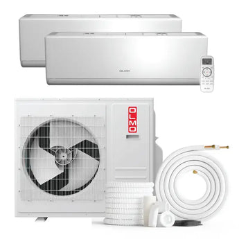 White OLMO 24000 BTU Ductless Mini Split Air Conditioner with R410A refrigerant 230V SEER 22.0 Inverter