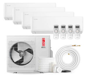 OLMO Sierra 36,000 BTU 4-Zone 9k+9k+9k+9k Wall Mount, 230V, R454B - Ductless Mini Split Air Conditioner Heat Pump