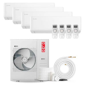 OLMO Sierra 42,000 BTU 4-Zone 9k+9k+9k+18k Wall Mount, 230V, R454B - Ductless Mini Split Air Conditioner Heat Pump