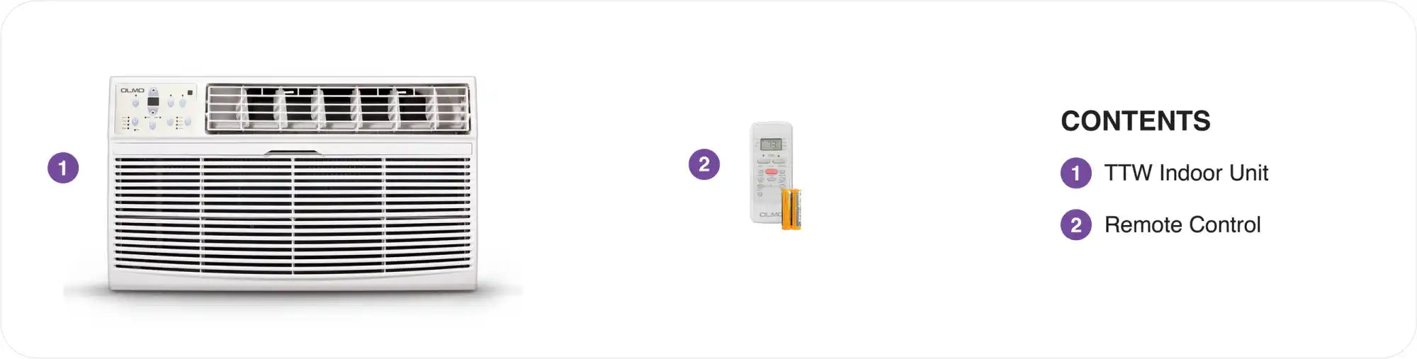 Through-the-Wall 8,000 BTU AC – remote + smart kit